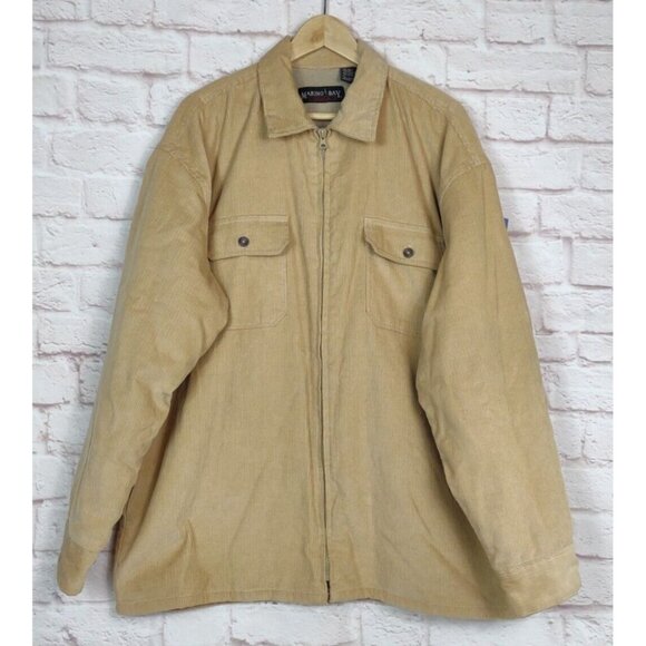 VTG Corduroy Jacket Fleece Lined Mens XL MARINO BAY Natural Full Zip Pockets - Picture 1 of 13